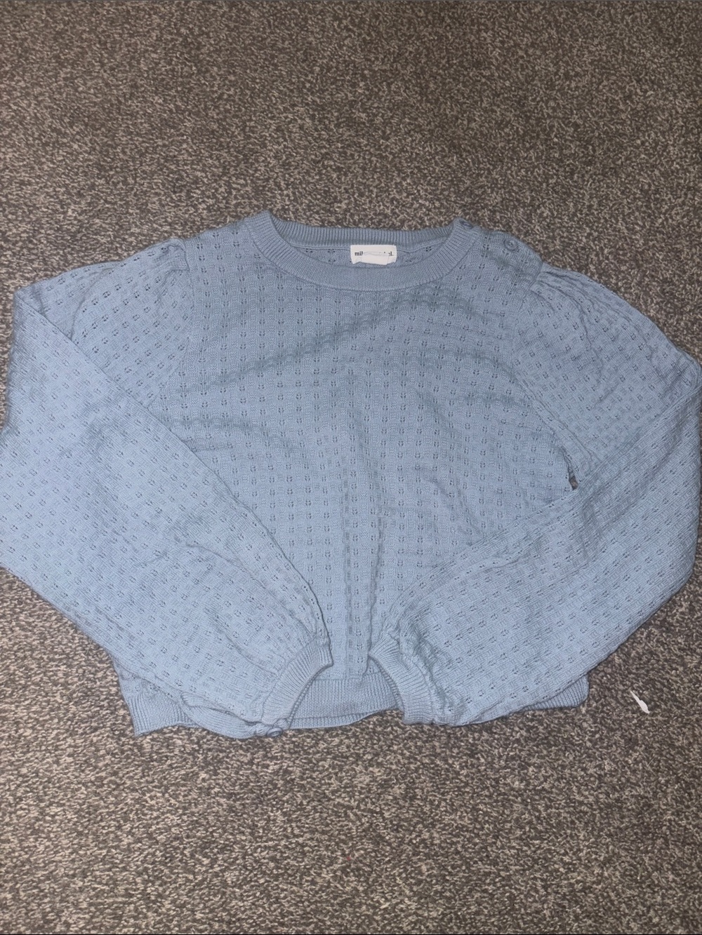 Light Blue Knit Sweater Top - Kids